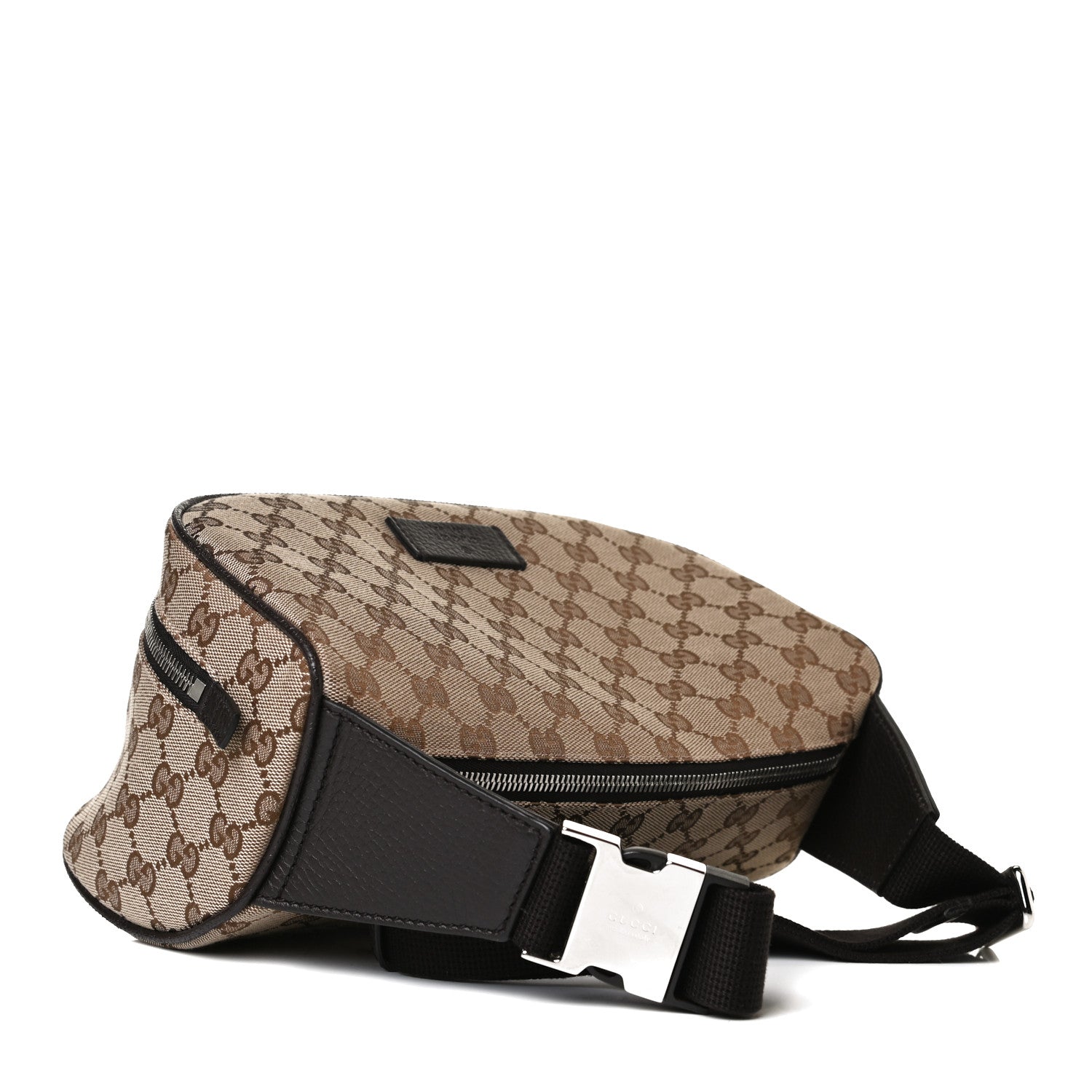Gucci Monogram Dollar Calfskin Waist Pouch Beige Ebony Testa di Moro Marrone Scuro 3 of 11