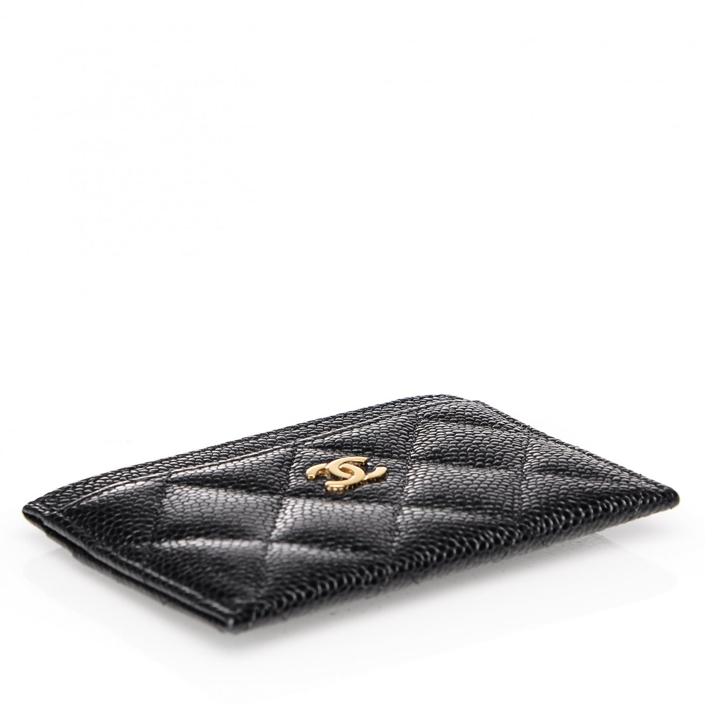 Caviar Quilted Card Holder Black