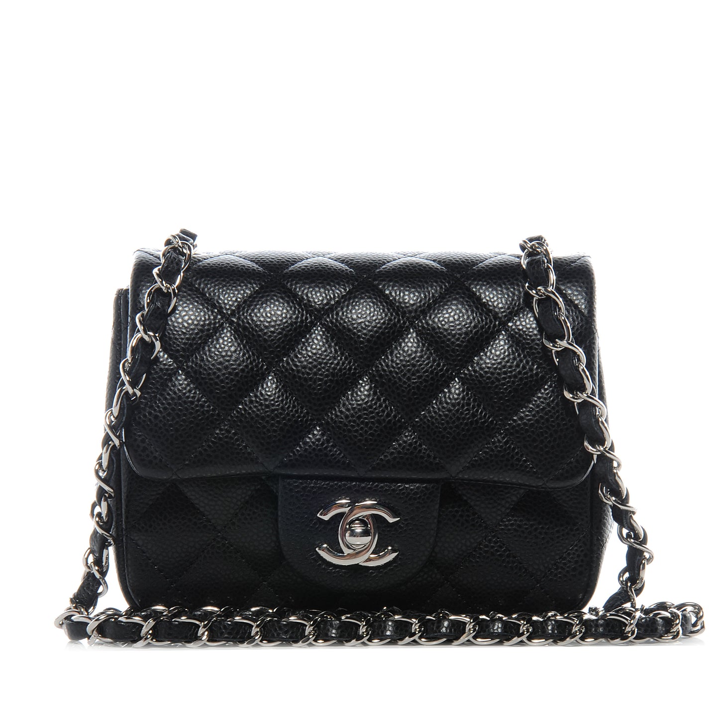 Caviar Quilted Mini Square Flap Black