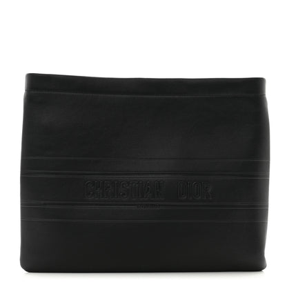 Christian Dior Calfskin Medium Diordouble Zip Pouch Black 1 of 8