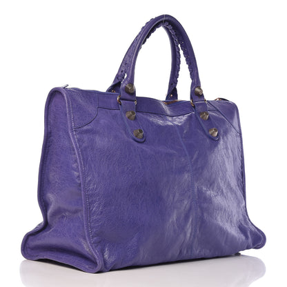Balenciaga Agneau Giant 21 Rose Gold Hardware Weekender Bleu Lavande 3 of 14