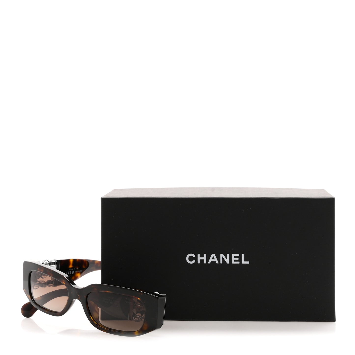 Acetate Glass Pearl Polarized Oval Sunglasses 5544 Tortoise