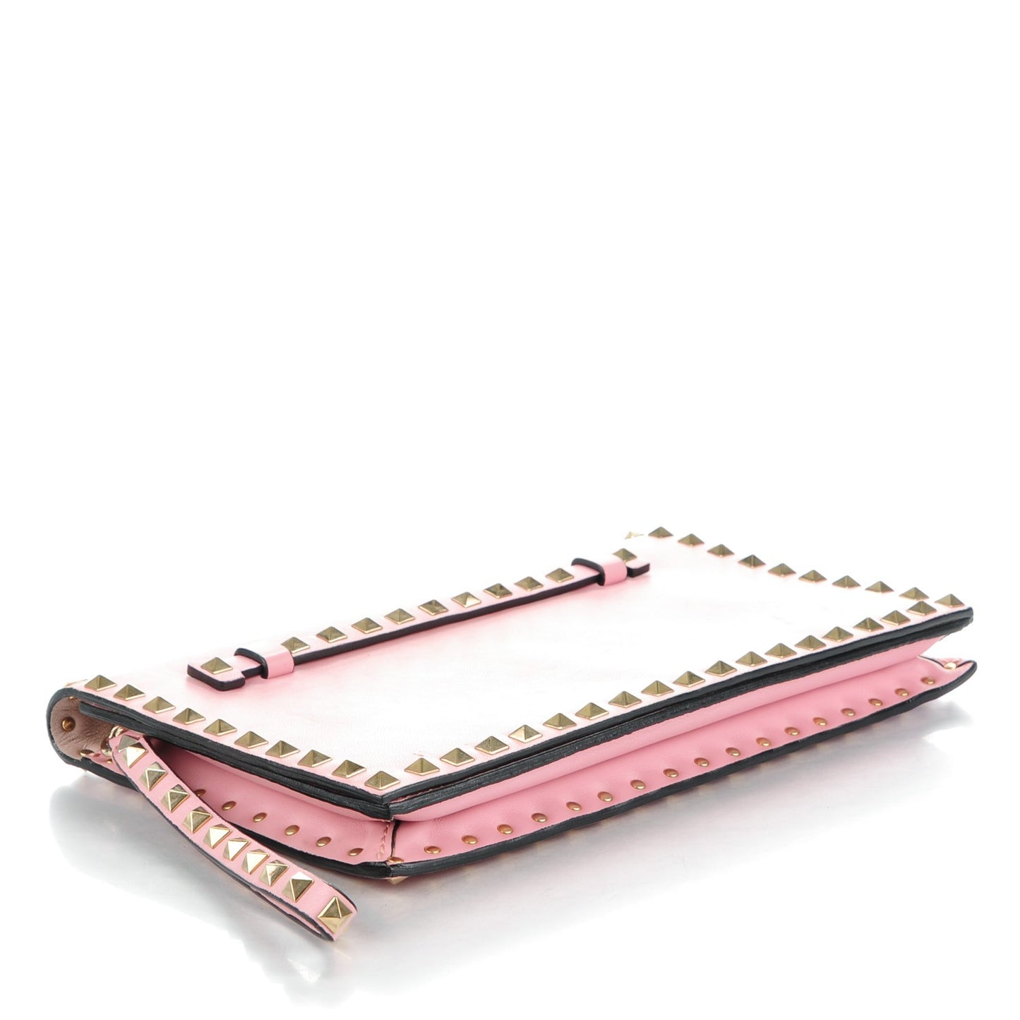 Nappa Rockstud Wristlet Clutch Geranio