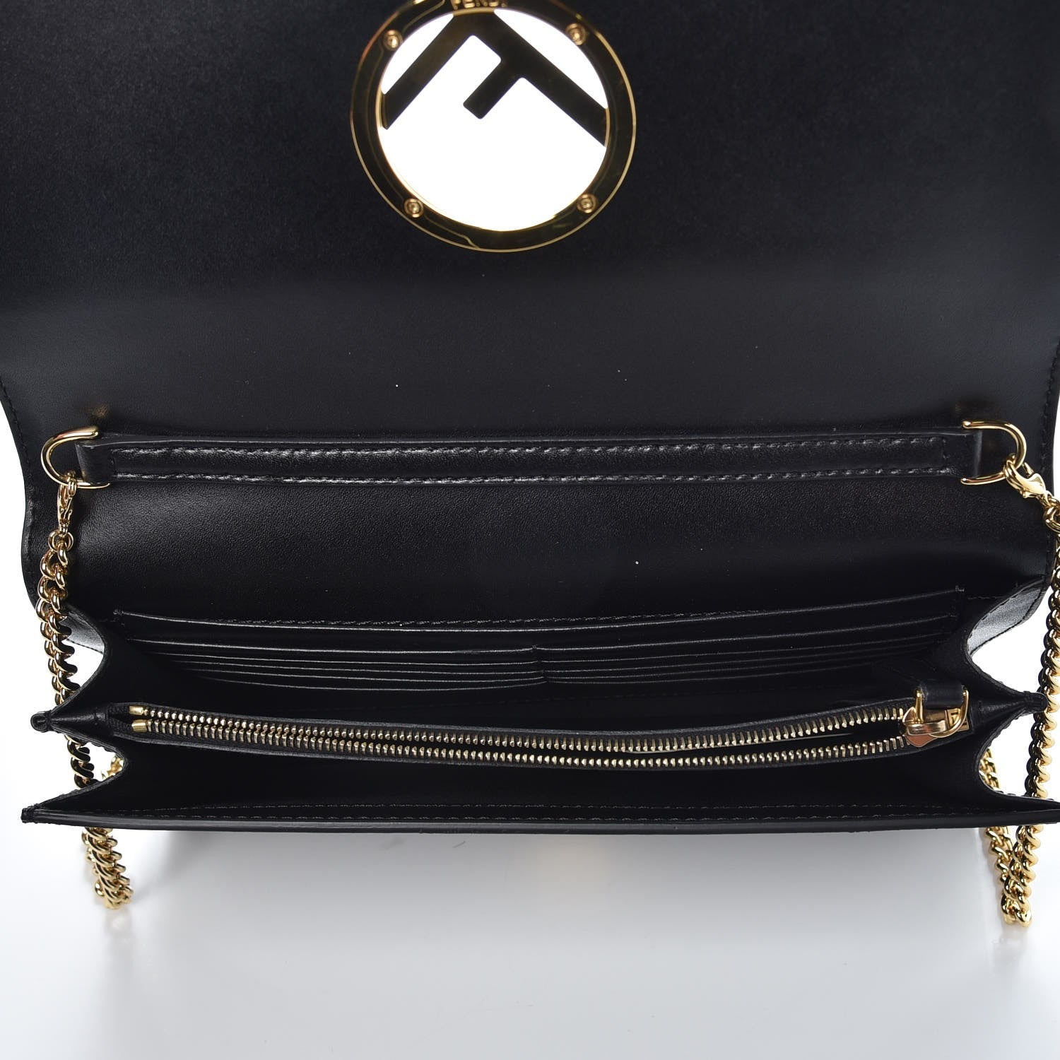 Fendi Vitello Liberty Lucido F is Fendi Wallet on Chain Black 5 of 7