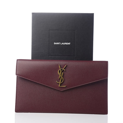 Saint Laurent Grain De Poudre Uptown Pouch Burgundy 8 of 8