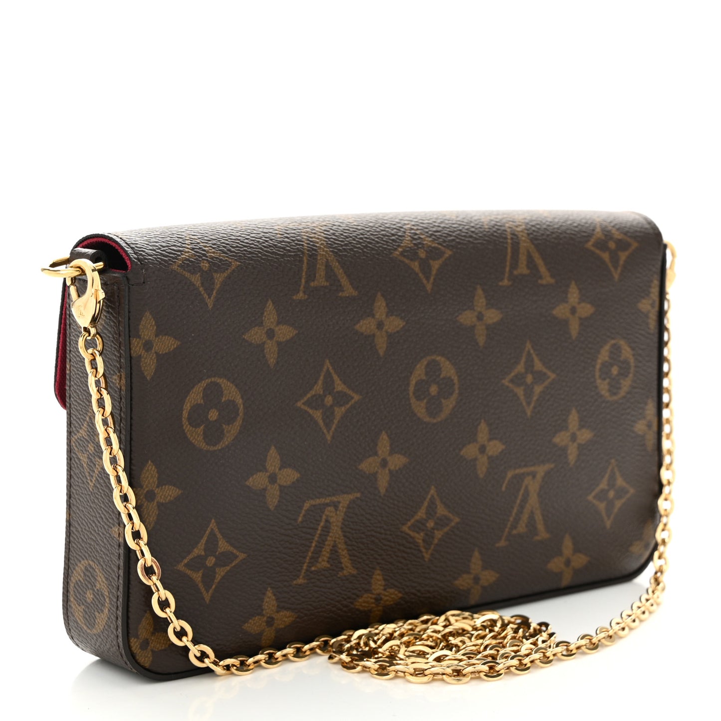 Monogram Pochette Felicie Chain Wallet Fuchsia