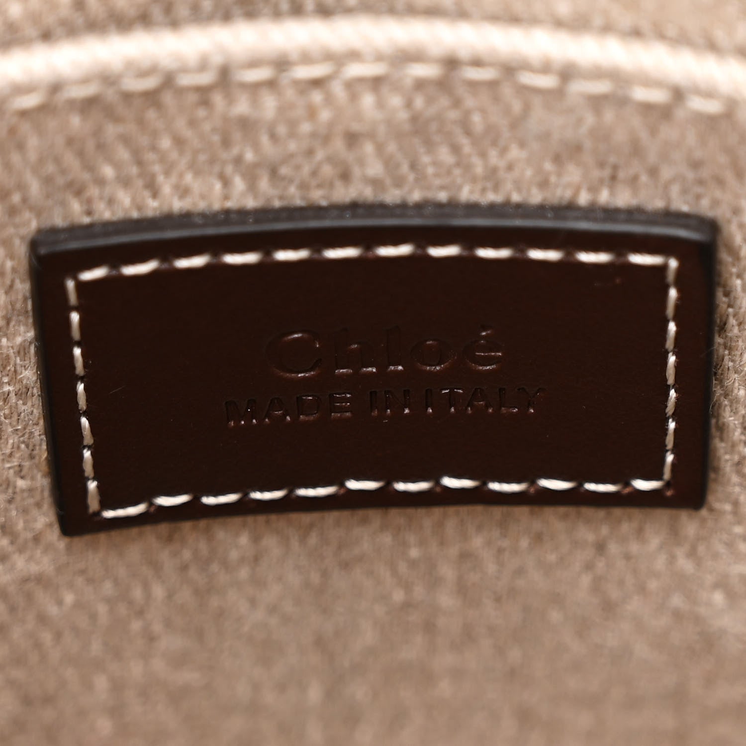 Chloe Cotton Calfskin Small Woody Ribbon Tote With Strap Orange Brown 6 of 17