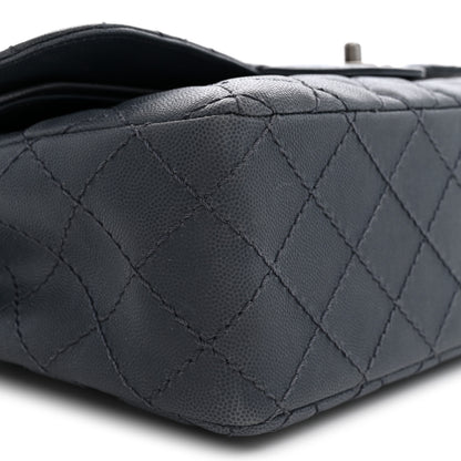 Chanel Washed Caviar Quilted Jumbo Double Flap Dark Grey 9 of 10