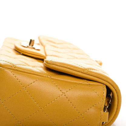 Chanel Lambskin Quilted Mini Rectangular Flap Yellow 10 of 14