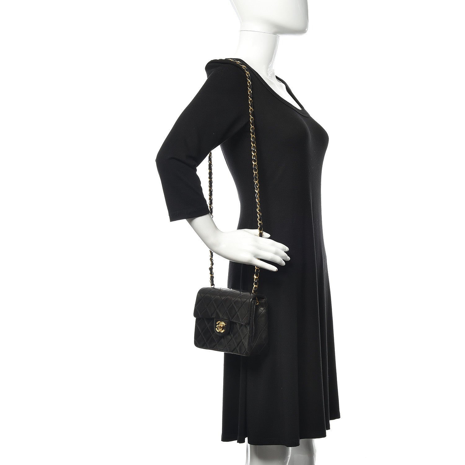 Chanel Lambskin Quilted Mini Square Flap Black 2 of 14