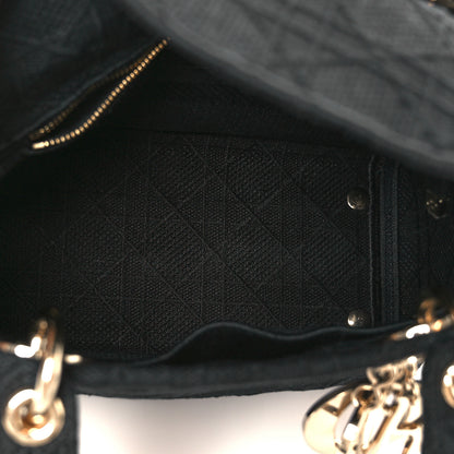 Christian Dior Canvas Embroidered Cannage Medium Lady D-Lite Black 5 of 10