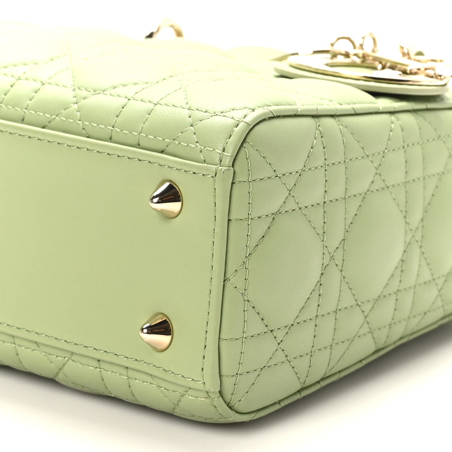 Lambskin Cannage Small My ABCDior Lady Dior Green