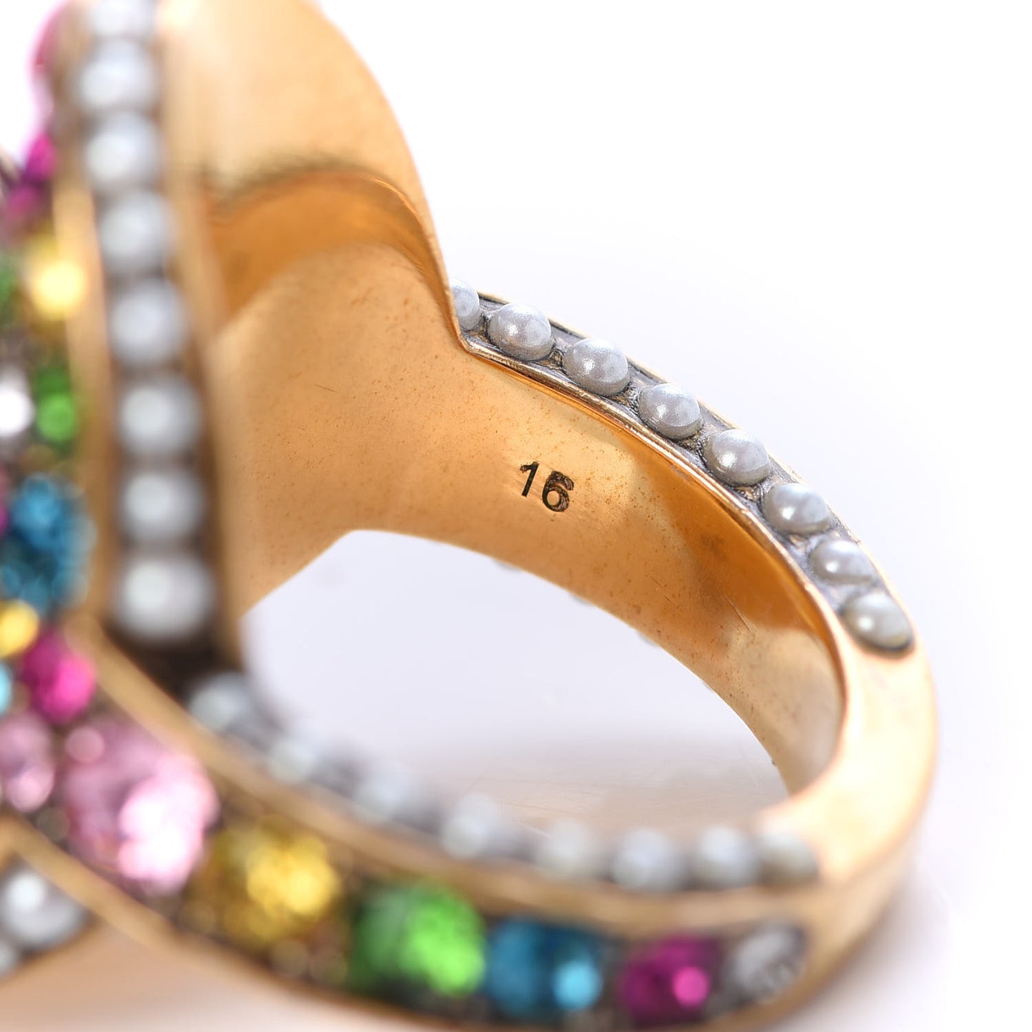 Swarovski Crystal Pearl Ring 16 Multicolor