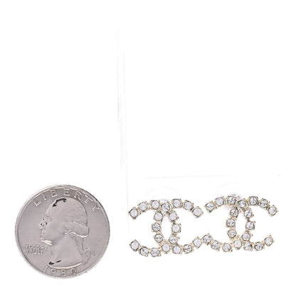 Chanel Crystal Coco's Pearls CC Earrings Light Gold 2 of 5