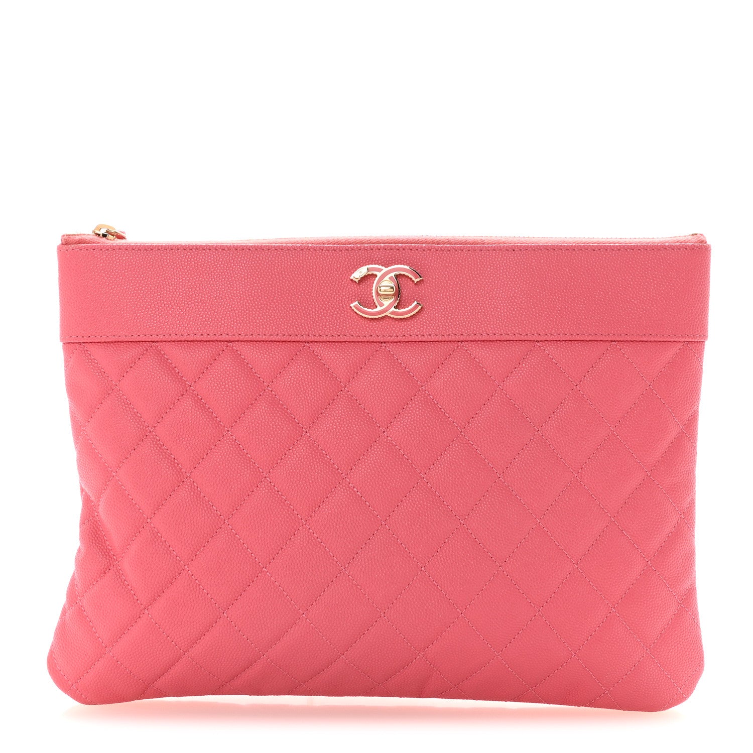Chanel Caviar Quilted Medium Vintage Mademoiselle Cosmetic Case Pink 1 of 7