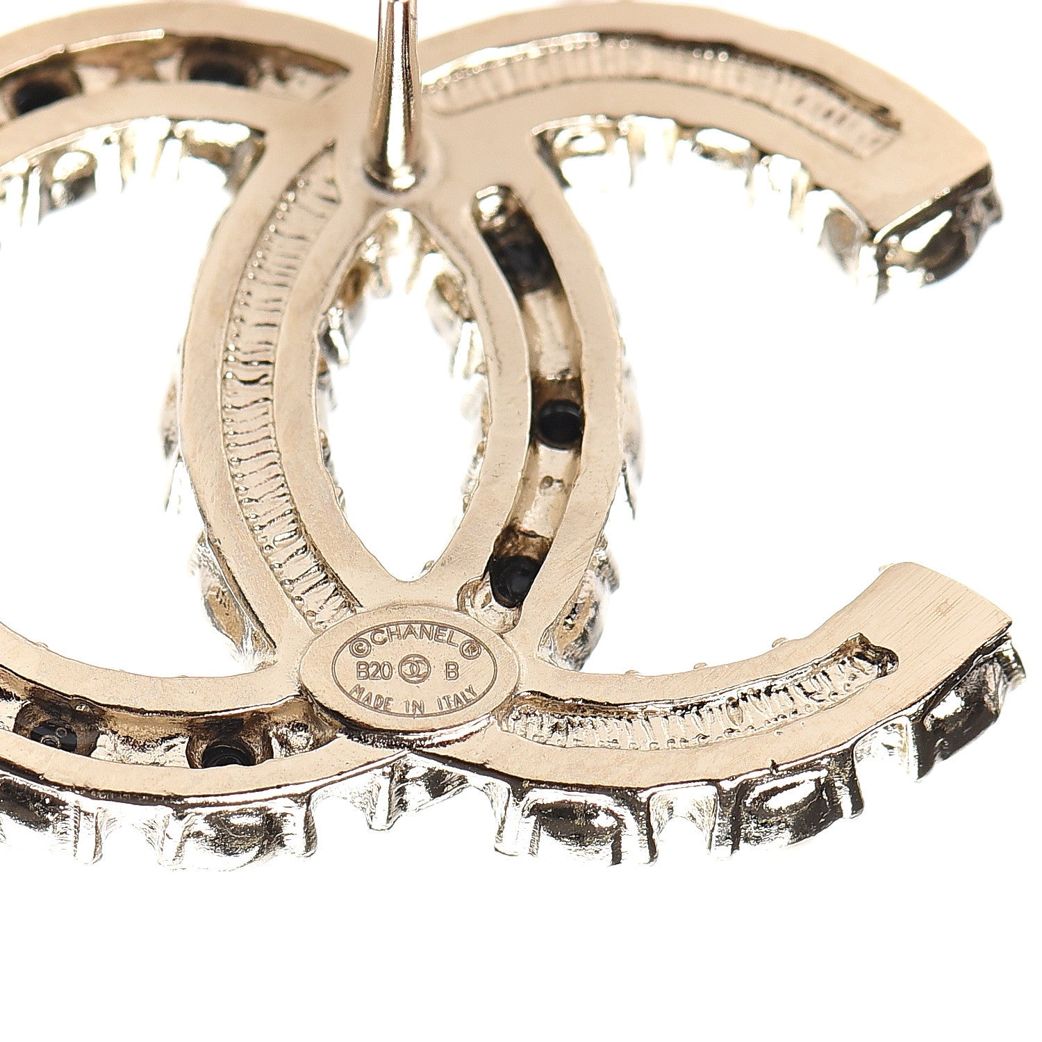 Chanel Resin Pearl CC Dazzling Domino Earrings Gold Black 4 of 5