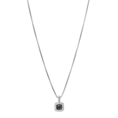 David Yurman Sterling Silver Diamond Black Orchid 7mm Petite Albion Necklace 1 of 5