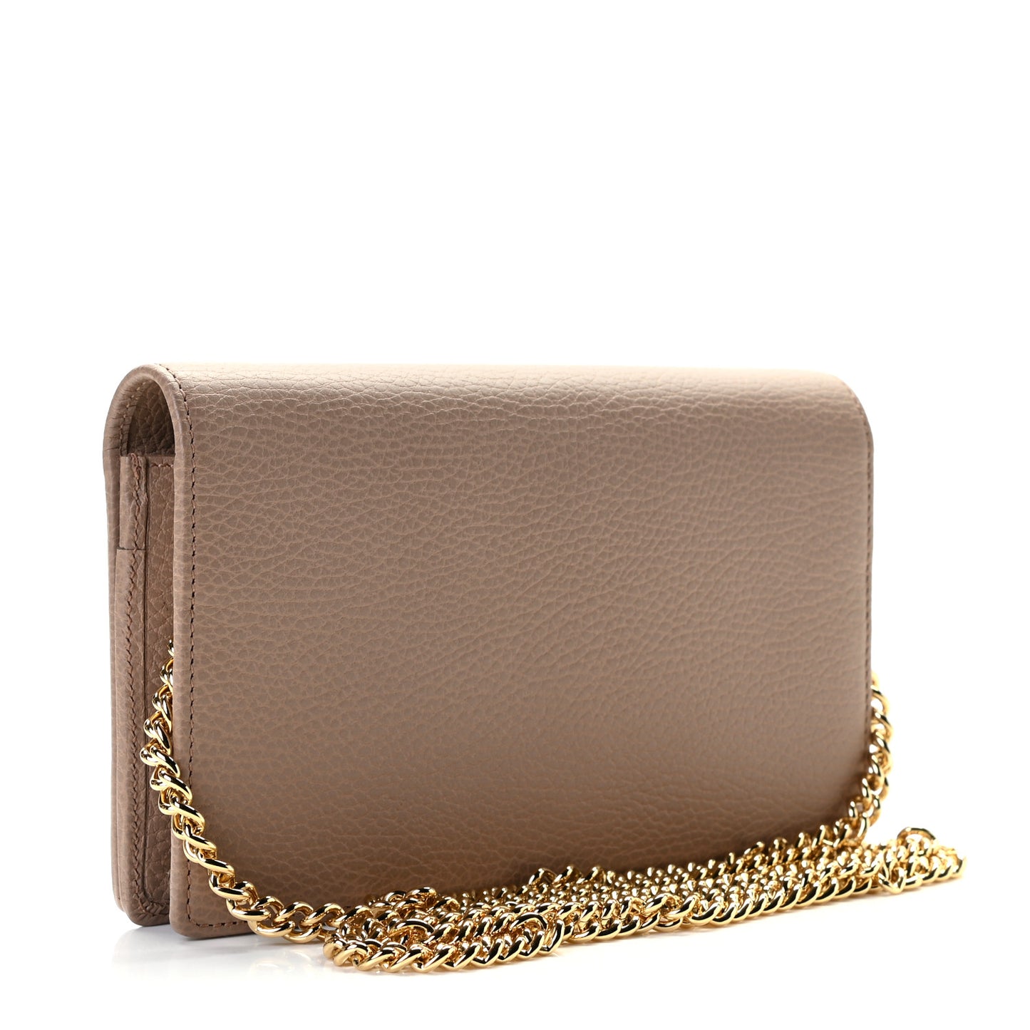 Calfskin Mini GG Marmont Chain Wallet Porcelain Rose