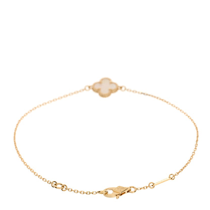 Van Cleef & Arpels 18K Yellow Gold Mother of Pearl Sweet Alhambra Bracelet 2 of 4