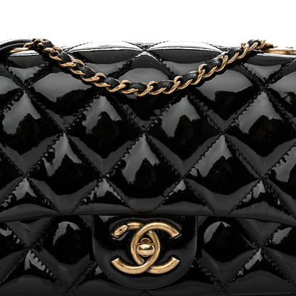 Chanel Patent Goatskin Quilted Small CC Eyelet Flap Black 6 of 11