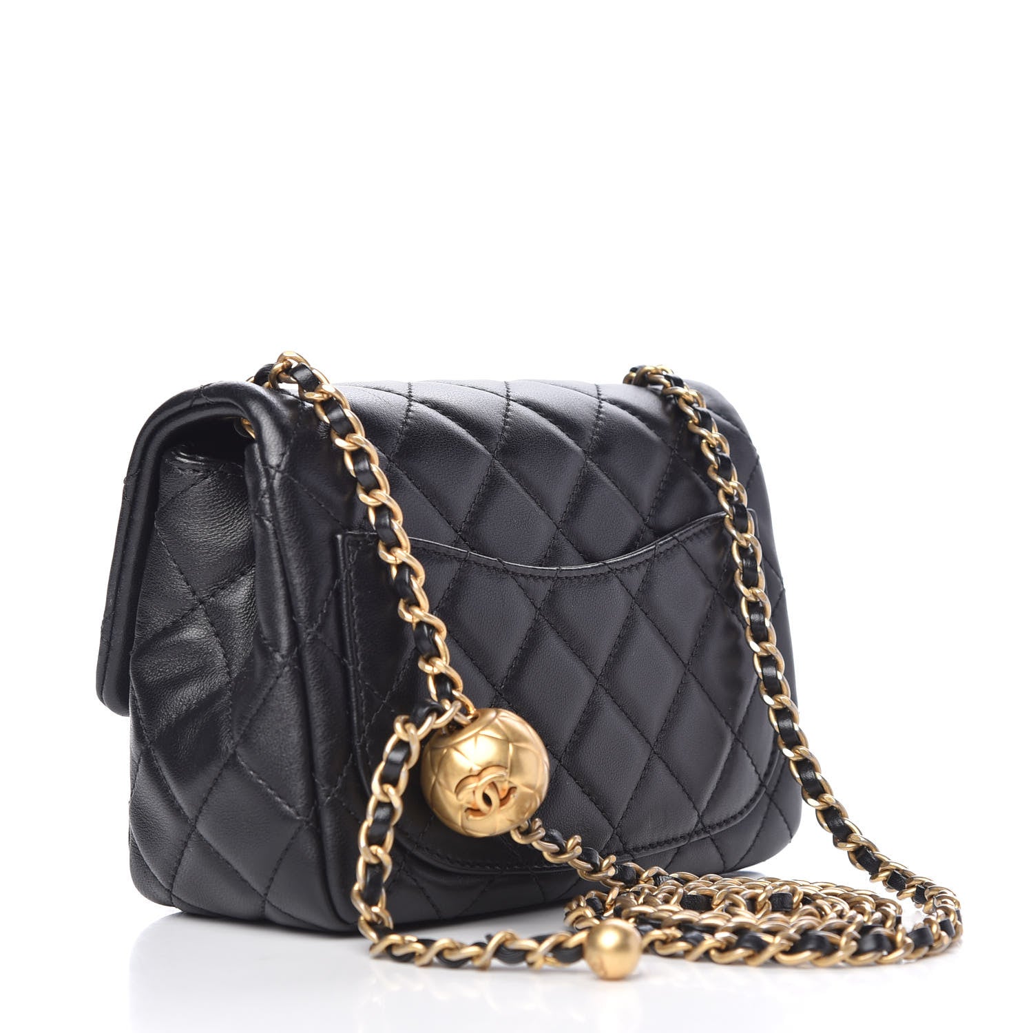 Chanel Lambskin Quilted Mini Pearl Crush Flap Black 3 of 9