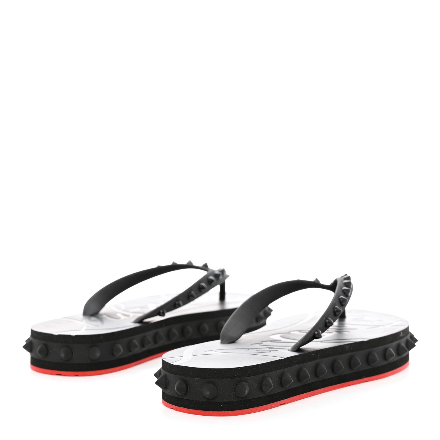 Christian Louboutin Rubber Spike Loubi Flip Flip Platform Sandals 39 Black 4 of 8