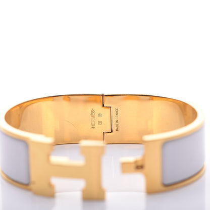 Hermes Enamel Wide Clic Clac H Bracelet GM White 5 of 6