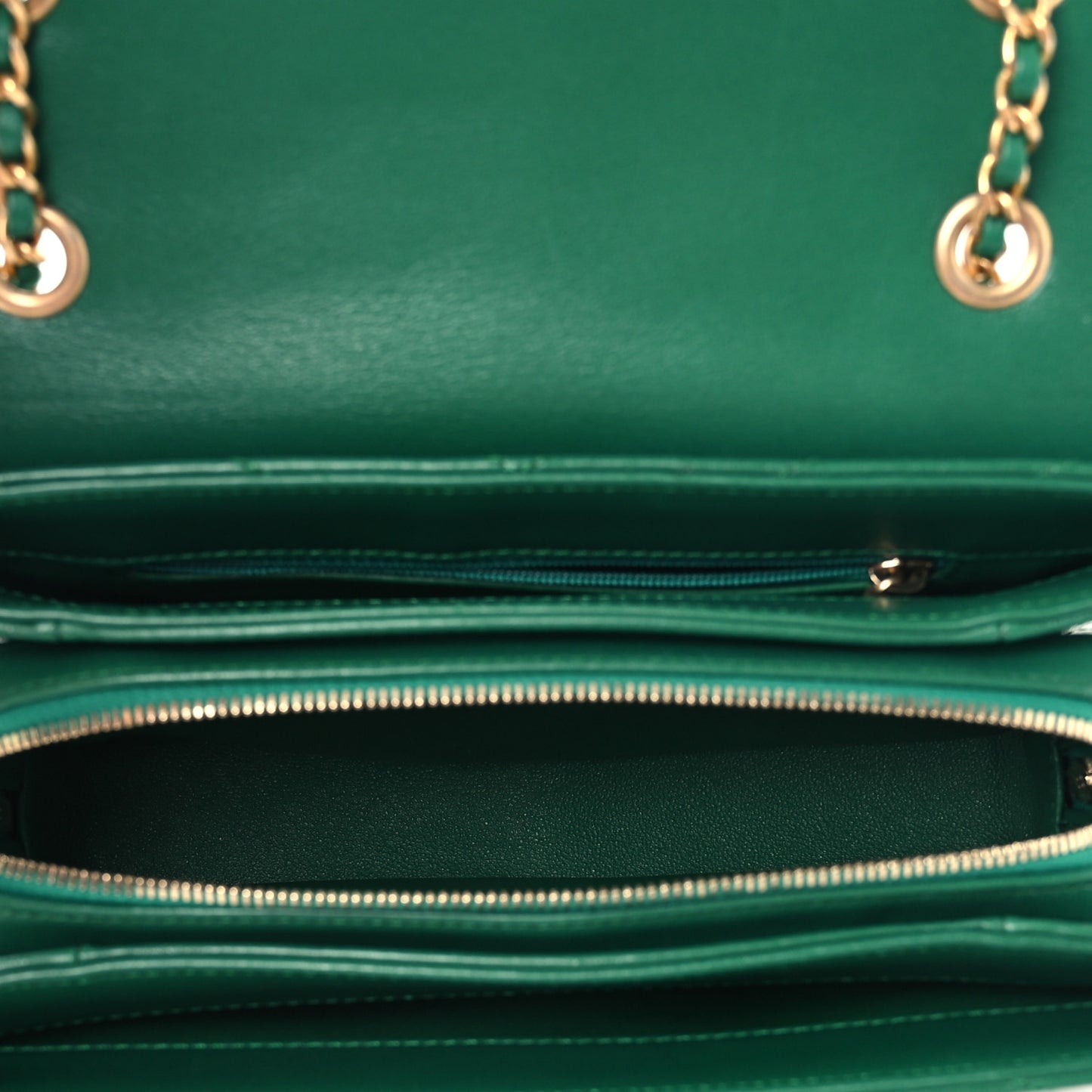 Lambskin Chevron Stitched Envelope Flap Bag Green