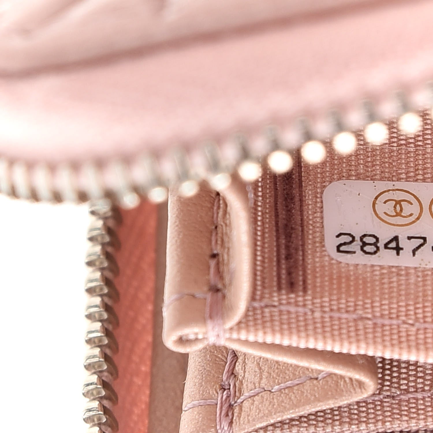 Chanel Goatskin Camellia Embossed Zip Coin Purse Light Pink 7 of 7