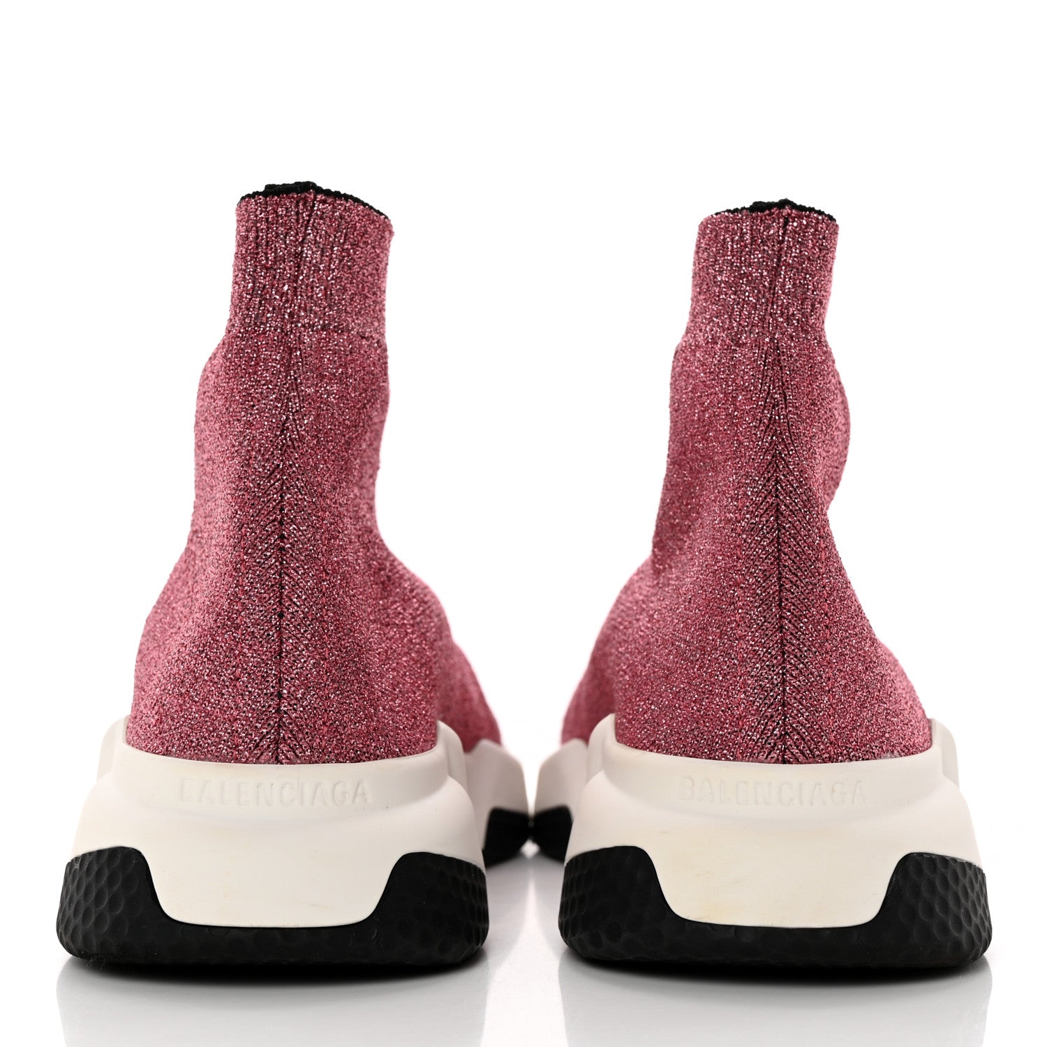 Balenciaga Laminated Knit Bi-Color Sole Womens Speed Sneakers 38 Pink White Black 5 of 15