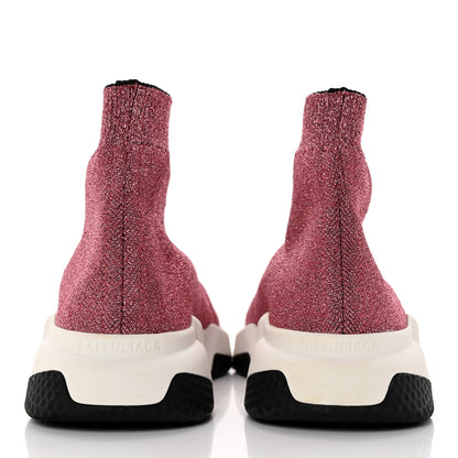 Balenciaga Laminated Knit Bi-Color Sole Womens Speed Sneakers 38 Pink White Black 5 of 15