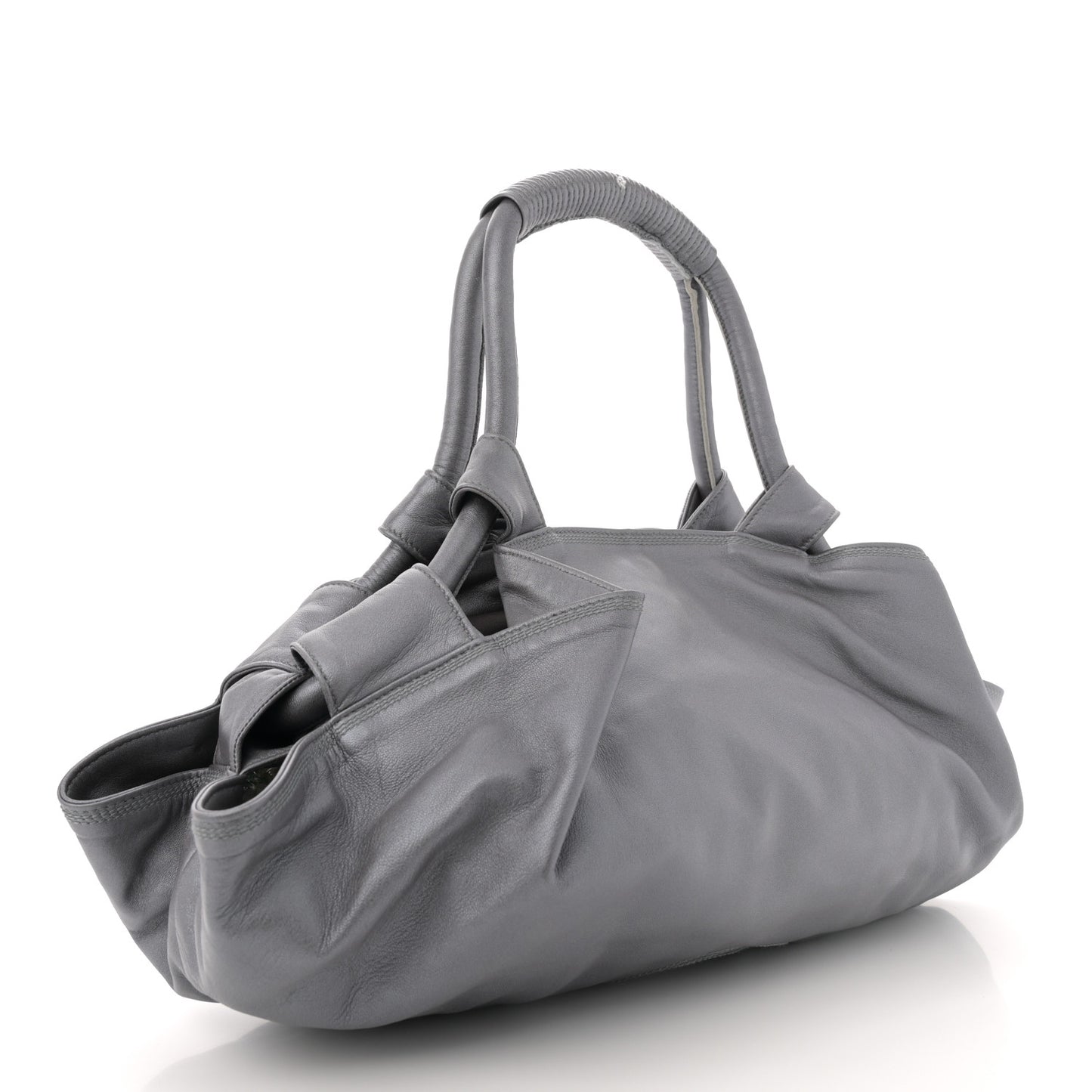 Metallic Sheepskin Bolso Mistral Bag Silver