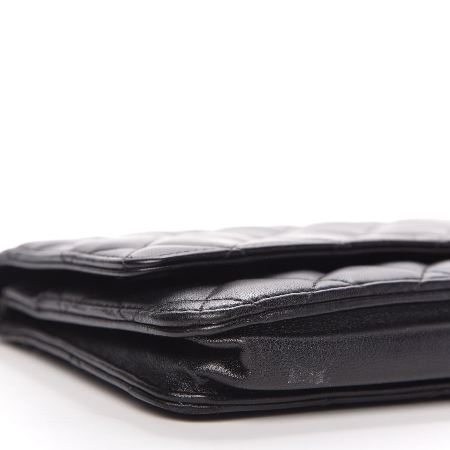 Lambskin Quilted Wallet On Chain WOC Black