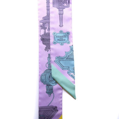 Hermes Silk Merveilleuses Lanternes Twilly Parme Turquoise Kaki 2 of 4