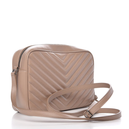 Saint Laurent Calfskin Matelasse Monogram Lou Camera Bag Dark Beige 3 of 9