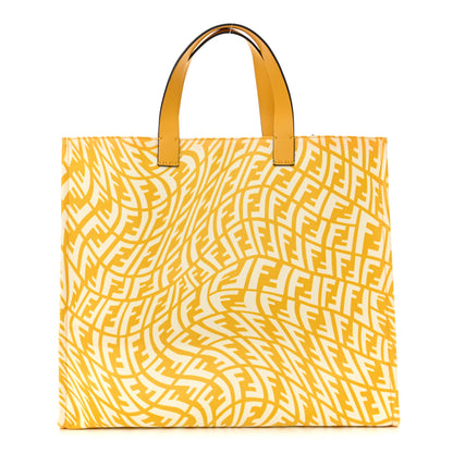 Fendi X SARAH COLEMAN Glazed Canvas Vitello King FF Vertigo Shopping Tote Bag Mimosa White 1 of 12