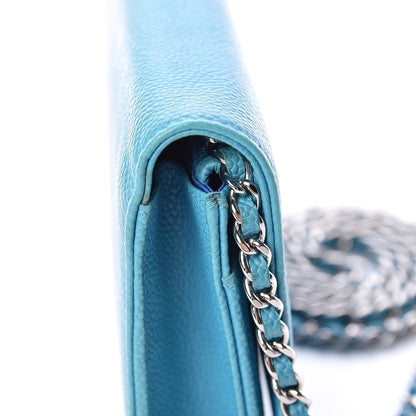 Chanel Caviar Wallet On Chain WOC Turquoise 15 of 16