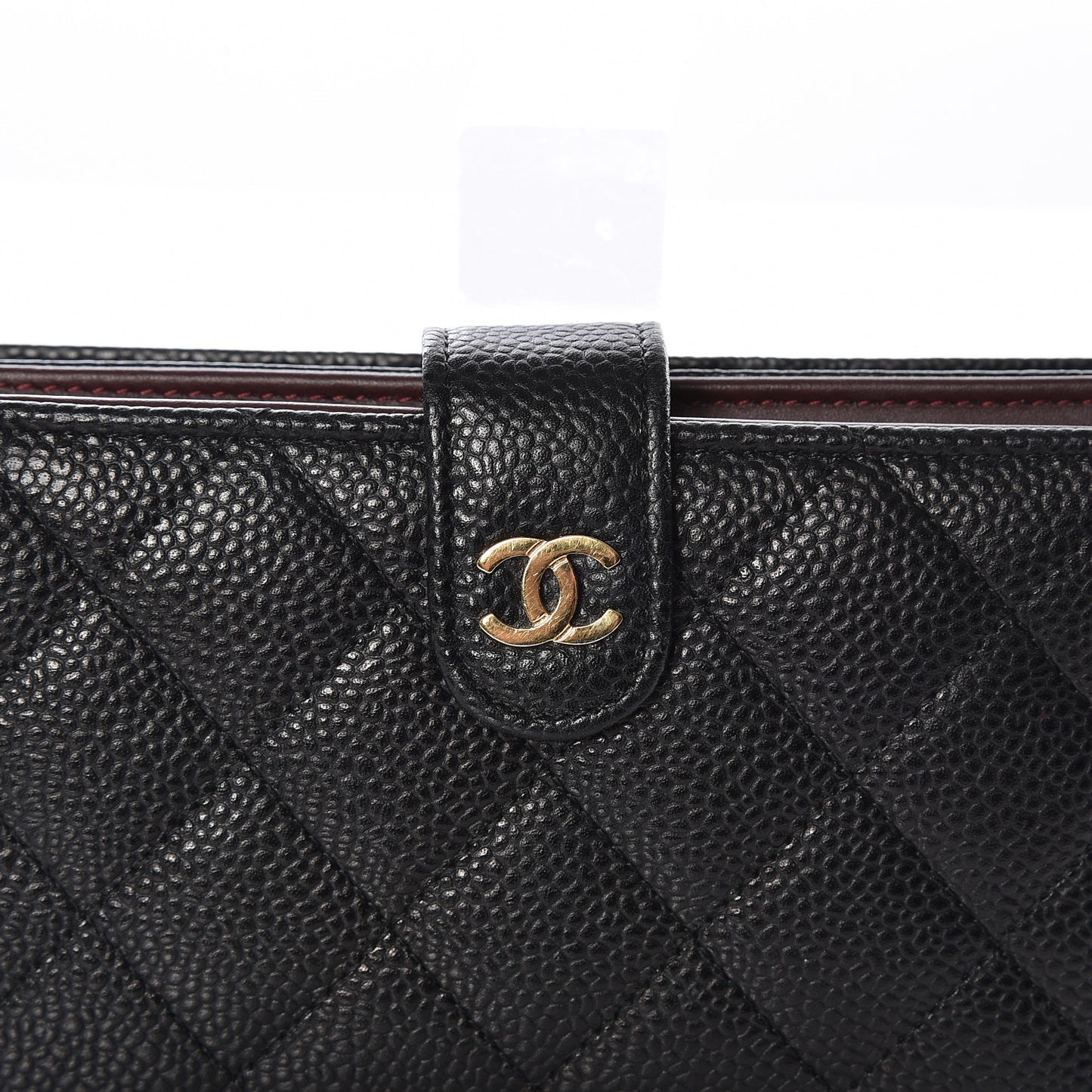 Caviar Quilted Zipped Pocket Wallet Black