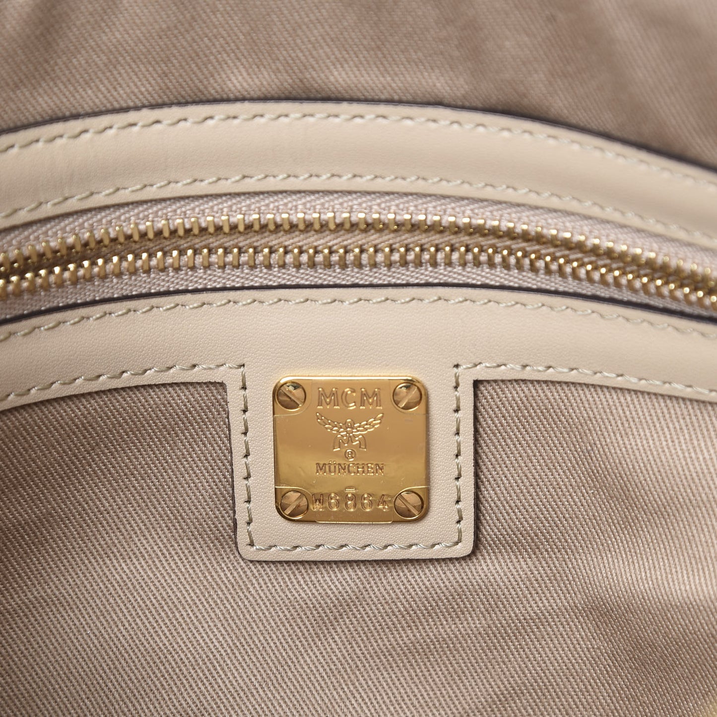 Visetos Medium Crossbody Pouch Beige