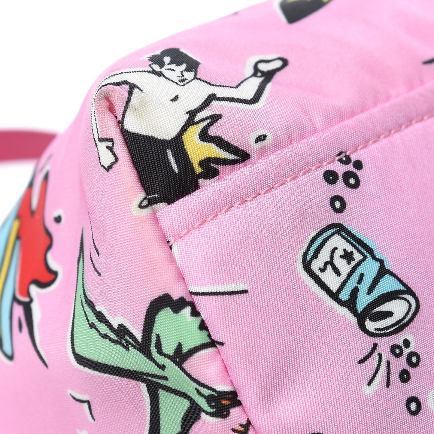 Tessuto Stampato Nylon Saffiano Surf Print Tote Rosa