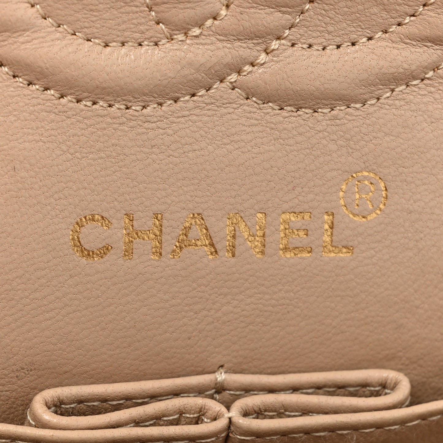 Lambskin Quilted Small Double Flap Beige