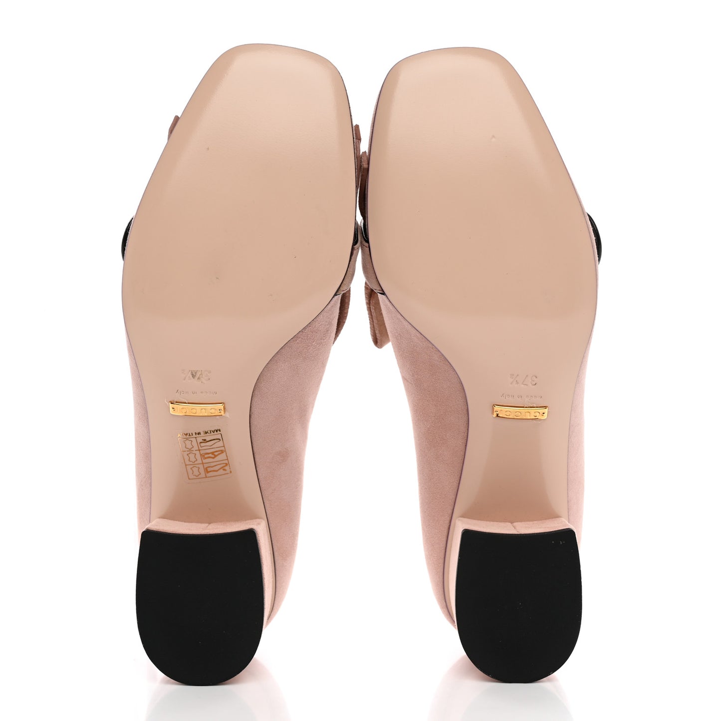 Kid Scamosciato GG Marmont Fringe 50mm Loafer Pumps 37.5 Crystal Pink