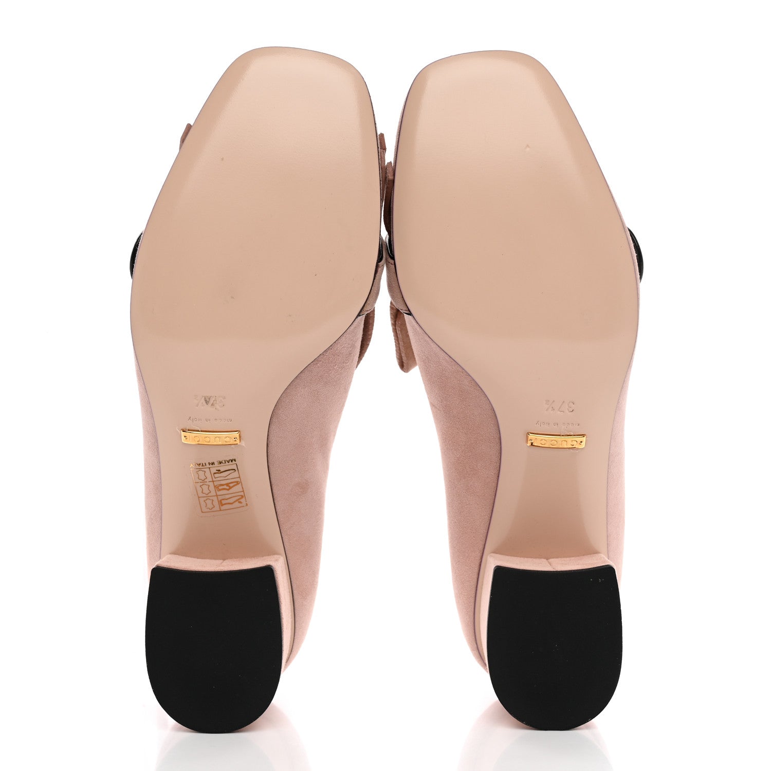 Gucci Kid Scamosciato GG Marmont Fringe 50mm Loafer Pumps 37.5 Crystal Pink 5 of 11