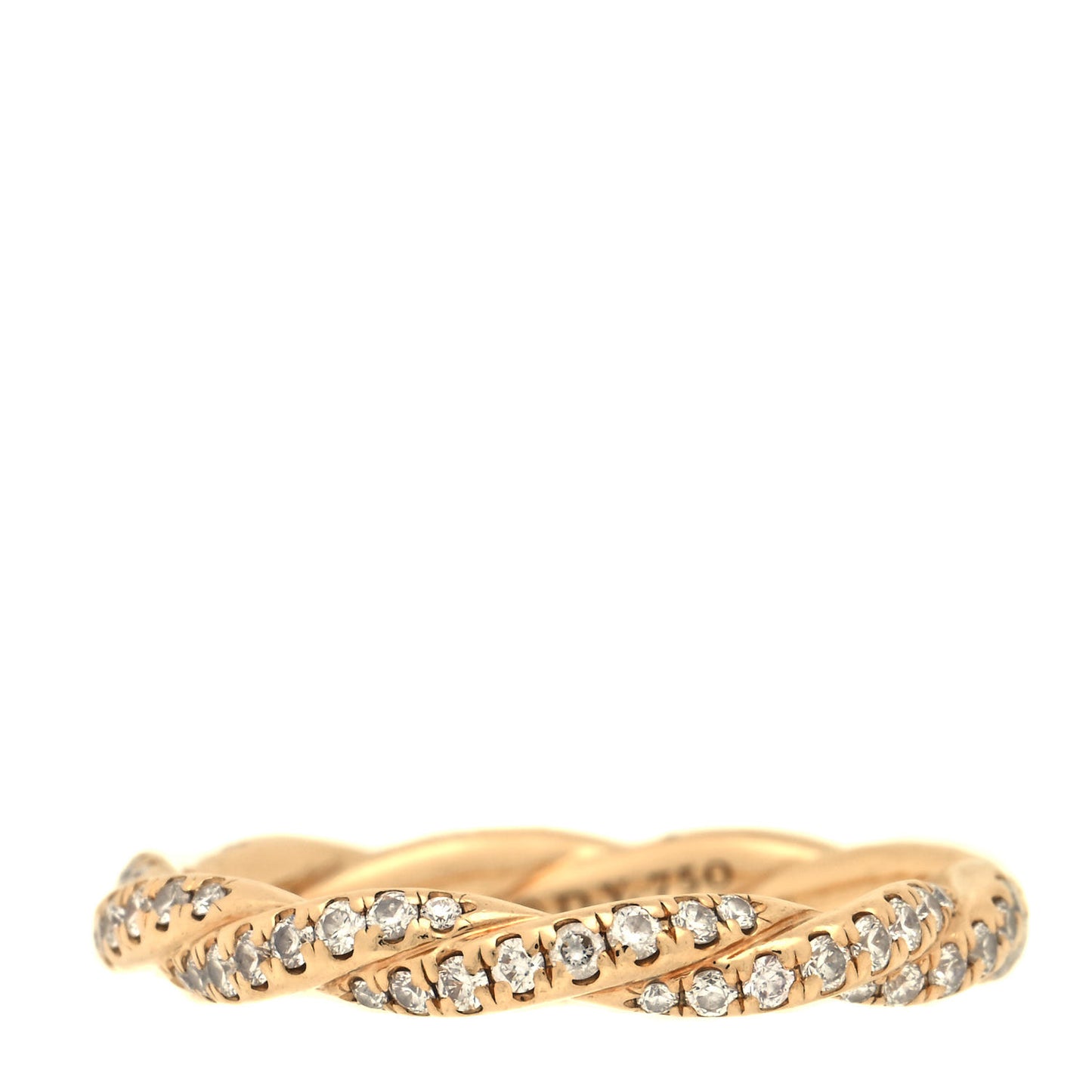 18K Yellow Gold Diamond Pave Flex Ring 51 5.75