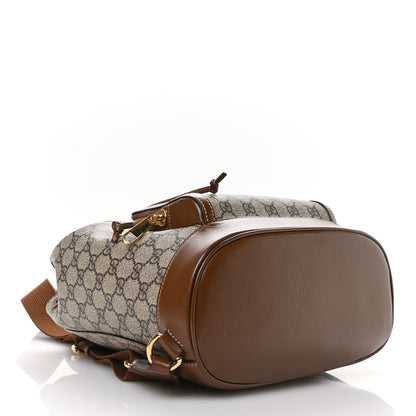 Gucci GG Supreme Monogram Azalea Calfskin Retro Interlocking G Buckle Backpack Beige Ebony Brown Sugar 4 of 11