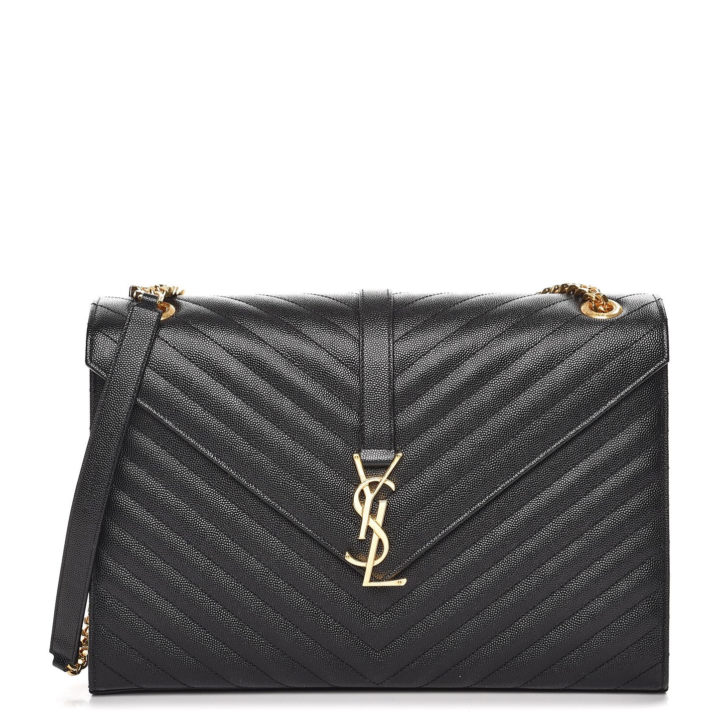 Grain De Poudre Matelasse Chevron Large Monogram Satchel Black