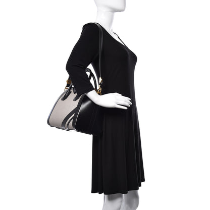 Givenchy Canvas Sugar Goatskin Striped Small Antigona Black 2 of 12