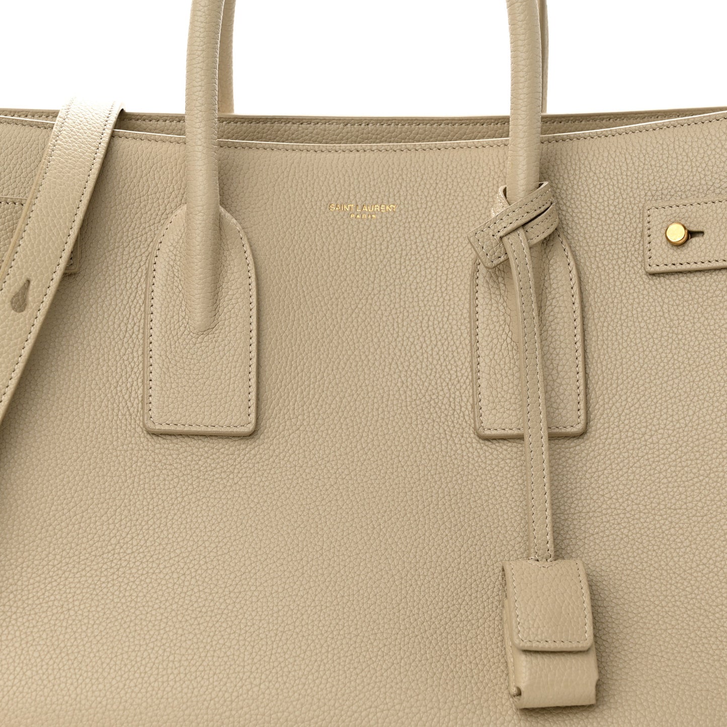 Grained Calfskin Large Souple Sac De Jour Dark Beige