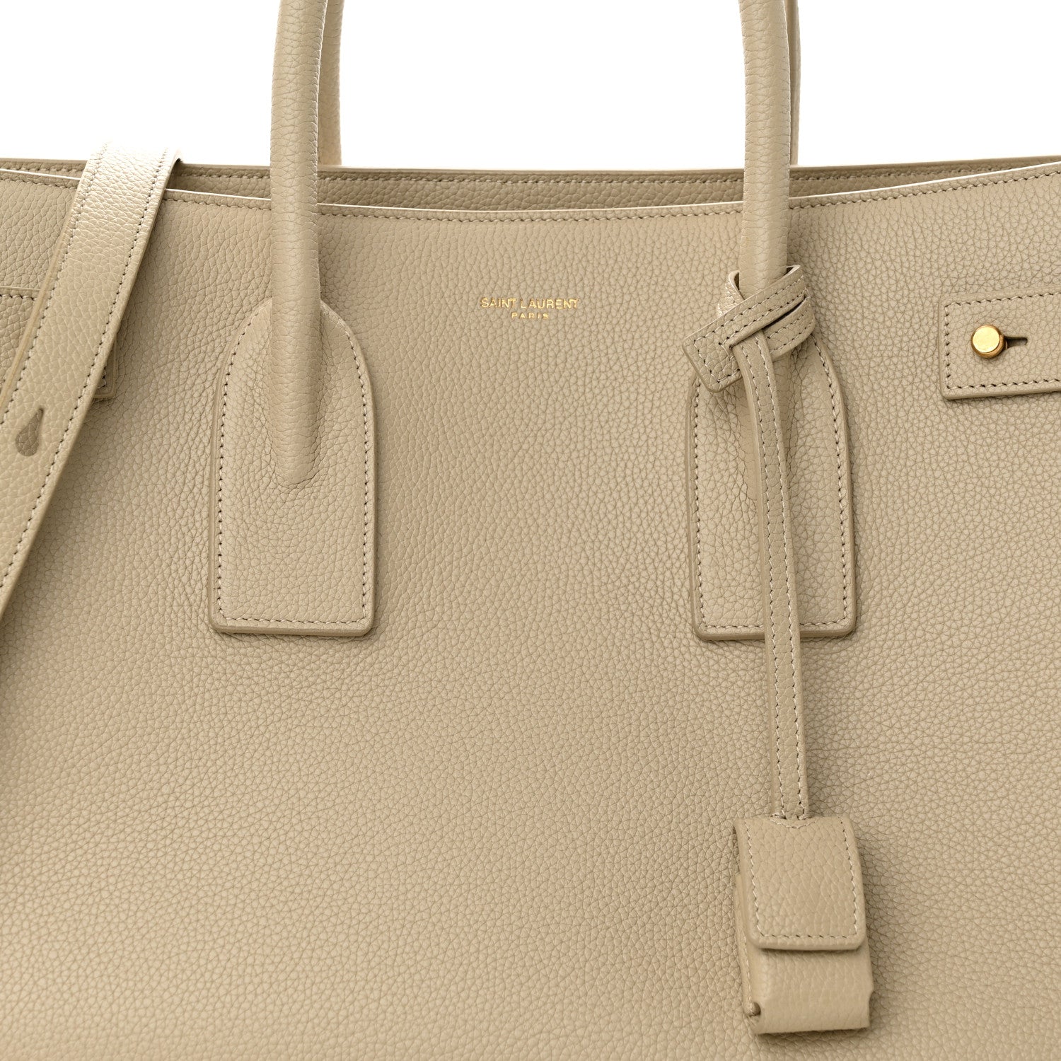 Saint Laurent Grained Calfskin Large Souple Sac De Jour Dark Beige 7 of 9