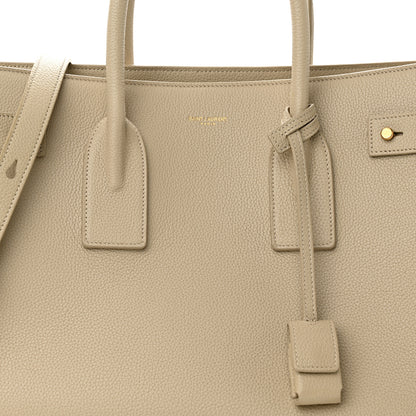 Saint Laurent Grained Calfskin Large Souple Sac De Jour Dark Beige 7 of 9